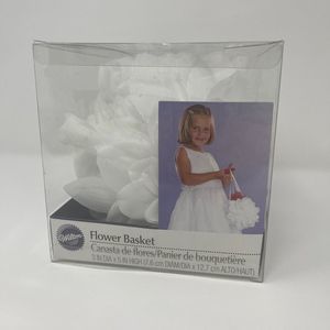 Wedding Flower Girl Basket White 3”w x 5”h USA Seller Quick Ship